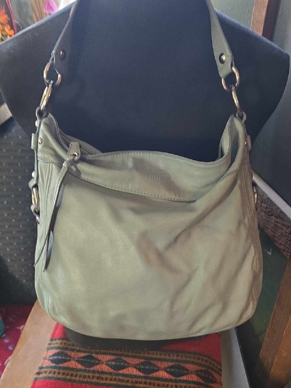 Coach sky blue Leather, Zoe, hobo style Shoulder Bag  + crossbody strap